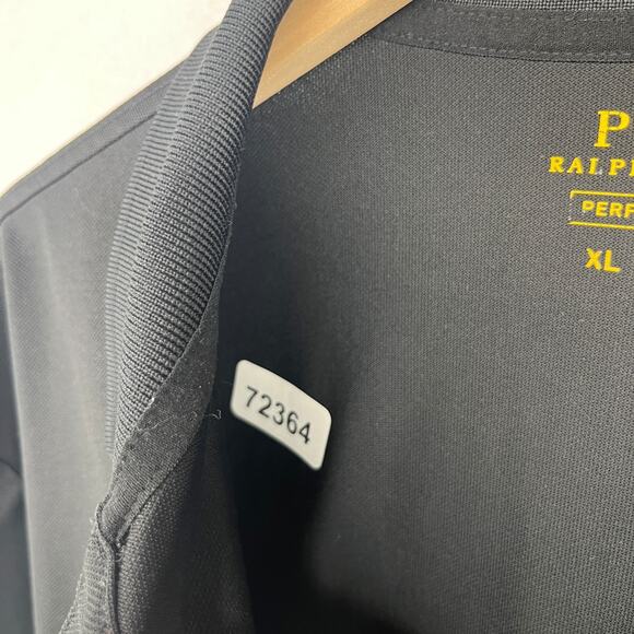 POLO RALPH LAUREN Shirt Mens XL Performance Polo Golf Long Sleeve Pique Black - Picture 15 of 15